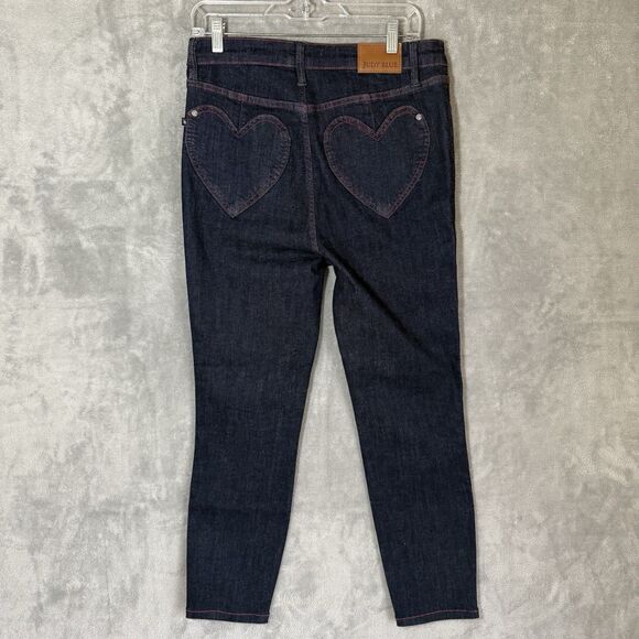 Judy Blue Jeans Womens 11/30 Skinny Fit Dark Wash High Rise Heart Back Pocket - Picture 1 of 11